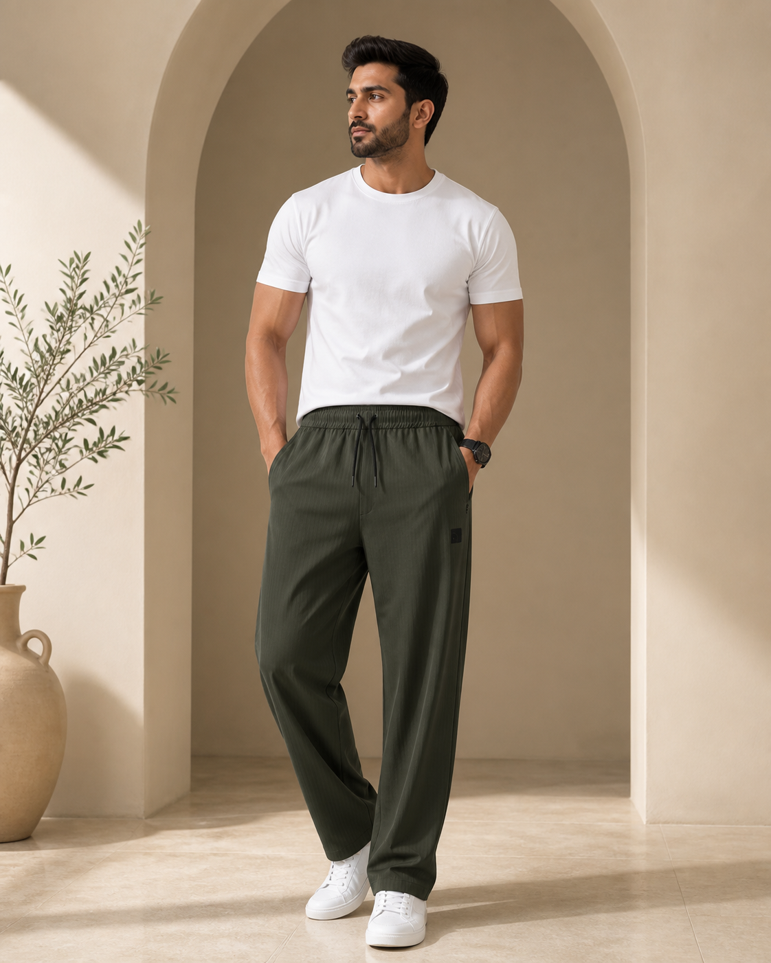 Premium Stretch Trouser – Dark Olive