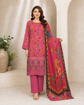 Rose Pink Floral Digital Lawn 3-Piece Suit – Vol. 532