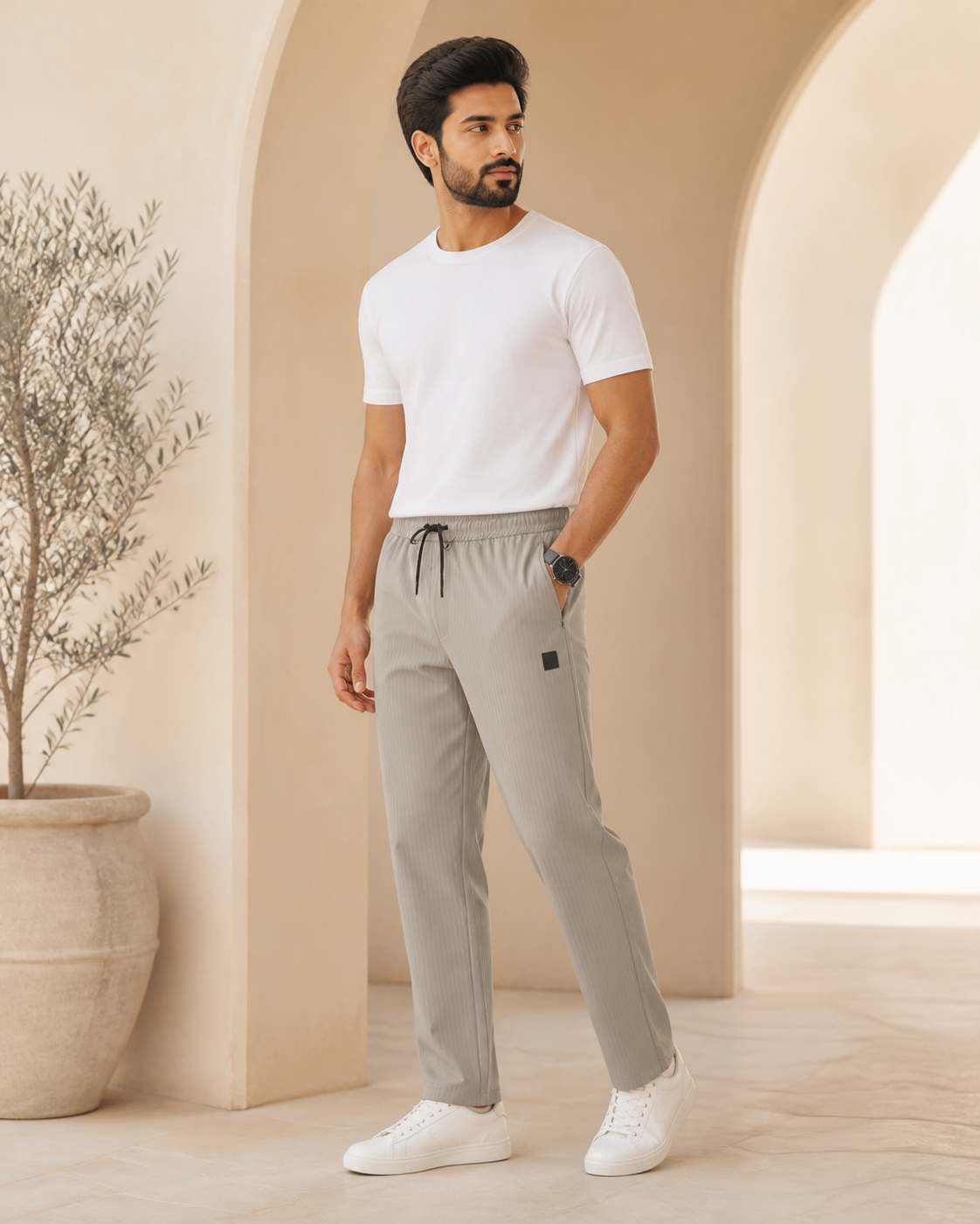 Premium Stretch Trouser – Taupe Khaki