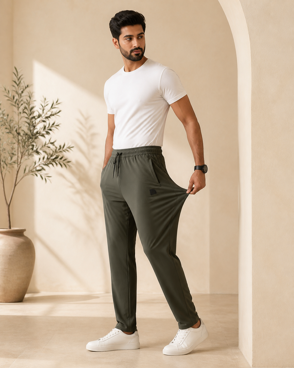 Premium Stretch Trouser – Dark Olive
