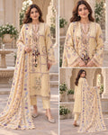 Champagne Beige Embroidered Dhanak 3-Piece Winter Suit