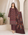 Plum Mauve Floral Digital Lawn 3-Piece Suit – Vol. 531
