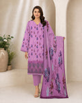 Lavender Lilac Floral Digital Lawn 3-Piece Suit – Vol. 531
